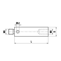 M5 удлинитель щупа из нержавеющей стали, L 80 мм, для систем ZEISS A-5555-0137