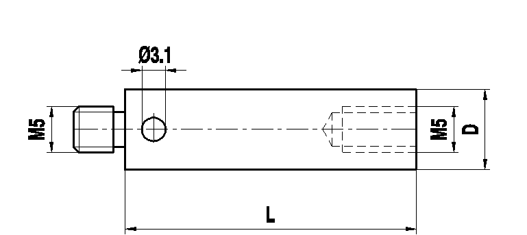 M5 титановый удлинитель щупа, L 300 мм, D 18 мм, для систем ZEISS A-5555-0168